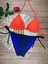 Kadın Likralı Yandan Boyundan Bağlamalı Şık Ipli Üçgen Bikini Takım 1