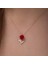 ​925 Ayar Gümüş Kırmızı Gül Kadın Gümüş Kolye T5219 (800800) 4