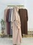 Yandan Büzgülü Elbise Sufle Esarp Takım Jilbab,abaya,hijab ( Hac ve Umre Için Uygundur) Bej 2