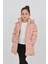 Kız Çocuk Pembe Kışlık Kapüşonlu ve Fermuarlı Şişme Mont 3