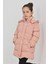 Kız Çocuk Pembe Kışlık Kapüşonlu ve Fermuarlı Şişme Mont 8