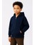 Erkek Çocuk Kapüşonlu Kanguru Çepli Tam Fermuarlı Hırka Sweatshirt - Lacivert 1