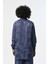 Kadın Indigo Renk Çiçek ve Yaprak Desenli Oversize Tesettür Gömlek 5