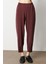 Kadın Beli Lastikli Paçası Dikişli Pantolon 64409 Bordo 3
