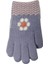 Spteks Kitti 4-8 Yaş Kız Çocuk Lavanta Renk Çiçek Desenli Kışlık Örme Eldiven 2