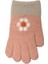 Spteks Kitti 4-8 Yaş Kız Çocuk Pembe Renk Çiçek Desenli Kışlık Örme Eldiven 1