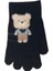 Spteks Kitti 4-8 Yaş Erkek Çocuk Siyah Renk Ayıcık Figürlü Kışlık Örme Eldiven 2