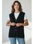 Kadın Önü Düğmeli Cepli Kalın Kışlık Kısa Yelek Mersa5 2