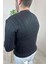 Erkek Siyah Örgülü Slim Fit Bisiklet Yaka Triko Kazak 3