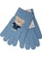 Spteks Kitti 4-8 Yaş Erkek Çocuk Açık Mavi Renk Ayıcık Figürlü Kışlık Örme Eldiven 1