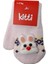 Spteks Kitti 1-3 Yaş Kız Bebe Açık Pembe Tavşan Figürlü Kışlık Örme Eldiven 2
