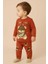 Kiremit Kırmızı Ayıcık 1-2-3 Yaş Çocuk Alt Üst Takım Pijama Takım 3
