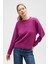 Risu, Düz Örgü Kadın Mevsimlik Triko Bisiklet Yaka Kazak - Fuşya 1