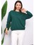 Zümrüt Yeşili Bisiklet Yaka İki İplik Sweatshirt 3