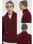 Bordo Yarım Fermuarlı Kalın Triko Kazak – Oversize Fit Rahat Kesim 3