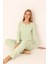 Yeşil Önden Düğmeli Pijama Takımı 3