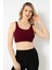 Bordo Halter Yaka Dikişsiz Sütyen 1
