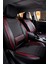 Volkswagen Passat B5 Uyumlu Lüks Yarı Deri Bel Destekli Oto Koltuk Kılıfı Vera Series Siyah Kırmızı Renk 1
