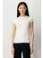 Kadın Sıfır Yaka Ay Kol Basic Bluz 61302 Krem 1
