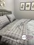 Çetinhome Çift Kişilik Desenli Welsoft Yorgan Seti Kare Füme (Çarşafsız) 4