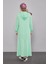 Mint Yeşili Kapuşonlu Gizli Cep Detaylı Elbise 4