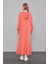 Coral Kapuşonlu Gizli Cep Detaylı Elbise 4