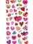 Sticker Kabartmalı Stiker Çıkartma Etiket (LRS006)-18X9 Cm- Desenli Çılgın Kalpler 2