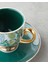 Leafora New Bone China 4 Parça 2 Kişilik Kahve Fincan Takımı 100 ml Yeşil-Mavi 5