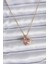 316L Çelik Gold Renk Zincir Pembe Kristal Kalp Model Zirkon Taş Detay Kadın Ke 1
