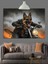 Motosikletli Çoban Köpeği Sürüyor Dekoratif Kanvas - Mdf Ahşap Tablo 1