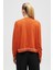 Paris, Çizgi Detaylı Kadın Triko Hırka - Yanık Turuncu 7