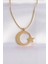 316L Çelik Zincir Gold Renk Ay Yıldız Unisex Ke 1