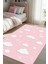 Bulutlu Pembe Renk Kız Çocuk Odası Halısı Dijital Baskılı Dokuma Kaymaz Taban Yıkanabilir Antialerjik 1