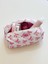 Pembe Kurdeleli Oval Makyaj Çantası Büyük Boy Desenli 26x12 cm Seyahat İçin 5