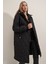 Kapşonlu Şişme Mont - Siyah 1