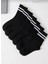 Siyah - Beyaz Kolej Spor Çorap 4'lü Paket Pamuklu 5