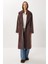 Kruvaze Yaka Oversize Kaşe Kaban LFG0173 Kahverengi 1