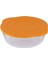 Turuncu Plastik Kapaklı Yuvarlak Cam Tencere 1