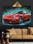 Kırmızı Spor Araba Hız Dekoratif Kanvas - Mdf Ahşap Tablo 1