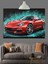 Kırmızı Spor Araba Hız Dekoratif Kanvas - Mdf Ahşap Tablo 3