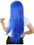 Uzun Kahküllü Fiber Sentetik Peruk - Koyu Mavi 3