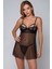 Dantel Detaylı Babydoll Gecelik Seti, Tül Kumaş, Ince Askılı, Şeffaf Tasarım, Seksi Iç Çamaşırı, 1