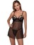 Dantel Detaylı Babydoll Gecelik Seti, Tül Kumaş, Ince Askılı, Şeffaf Tasarım, Seksi Iç Çamaşırı, 4