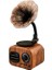 Nostaljik Mini Radyo Bluetooth Hoparlör Açık Kahverengi 10 W Parti Işığı ile 4