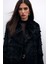 Yakalı Peluş Ceket - Siyah 2