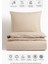 Natural Ranforce Beige Çizgili Tek Kişilik Nevresim Takımı %100 Organik Pamuk 5