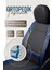 Dacia Sandero Stepway Uyumlu Lüks Yarı Deri Bel Destekli Oto Koltuk Kılıfı Vera Series Siyah Mavi Renk 7