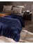 Caureo Çift Kişilik Jakarlı Pamuklu Battaniye - Kiremit/lacivert 2