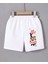 Kadın Beli Lastikli Baskılı Mini Şort - Beyaz 1
