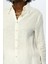 Kadın Kolları Fistolu Düz Ekru Renk Gömlek 3